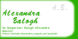 alexandra balogh business card